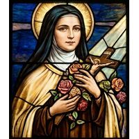 St. Thérèse of Lisieux with Roses and Crucifix