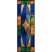 Abstract Geometric Spindle in Blue and Amber
