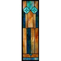 Geometric Columns in Amber and Turquoise