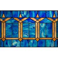 Geometric Arches in Azure and Amber