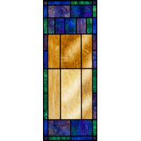 Geometric Grid in Cobalt, Emerald, and Amber