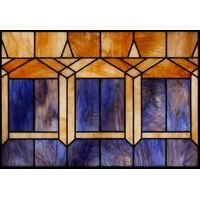 Architectural Geometric in Amber and Blue