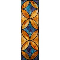 Abstract Interlocking Circles in Amber and Cobalt