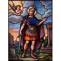 Saint George in Armor with Cherub