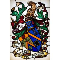 Heraldic Eagle Crest with Latin Motto