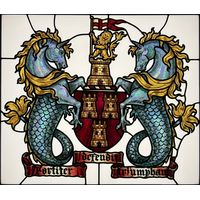 Heraldic Coat of Arms with Sea Unicorns
