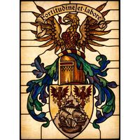 Heraldic Coat of Arms with Eagle and Ship. Custom coat of arms.