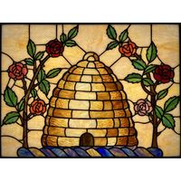 Beehive Surrounded by Garden Roses