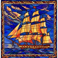 Galleon Sailing at Sunset