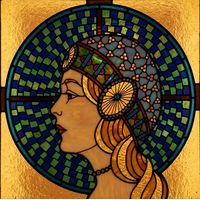Profile of a Lady in Art Nouveau Style