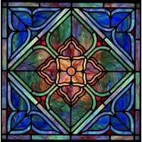 Abstract Quatrefoil in Cobalt and Amber