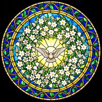 Dove of the Holy Spirit with White Lilies
