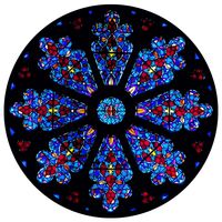 Blue and Red Rose Window