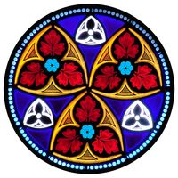 Blue Dotted Frame Rose Window