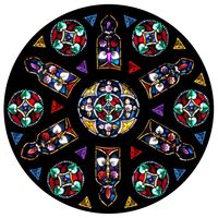 Colorful Floral Rose Window