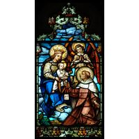Saint Adoring Baby Jesus