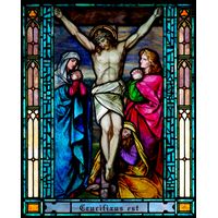 Christ's Crucifixion  in the Tiffany Style