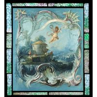 The Enchanted Home - A Pastoral Landscape Surmounted by Cupid