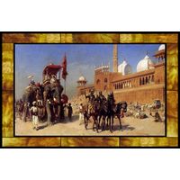 Great Mogul and His Court Returning from the Great Mosque at Delhi India
