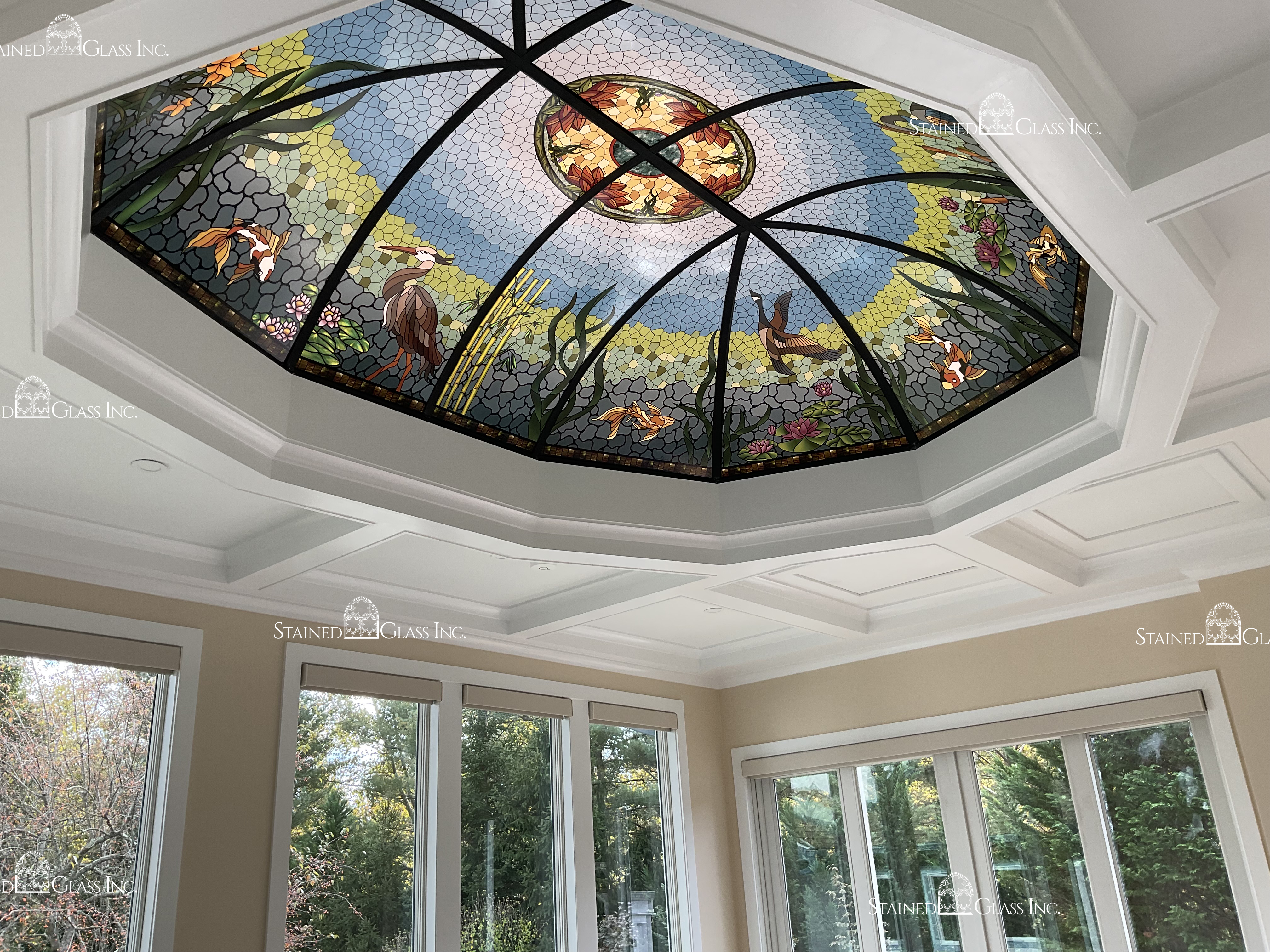 A custom stained glass dome.